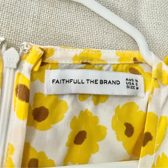 Faithfull The Brand Florence Mini Dress in Constance Floral Print Marigold - Picture 4 of 4